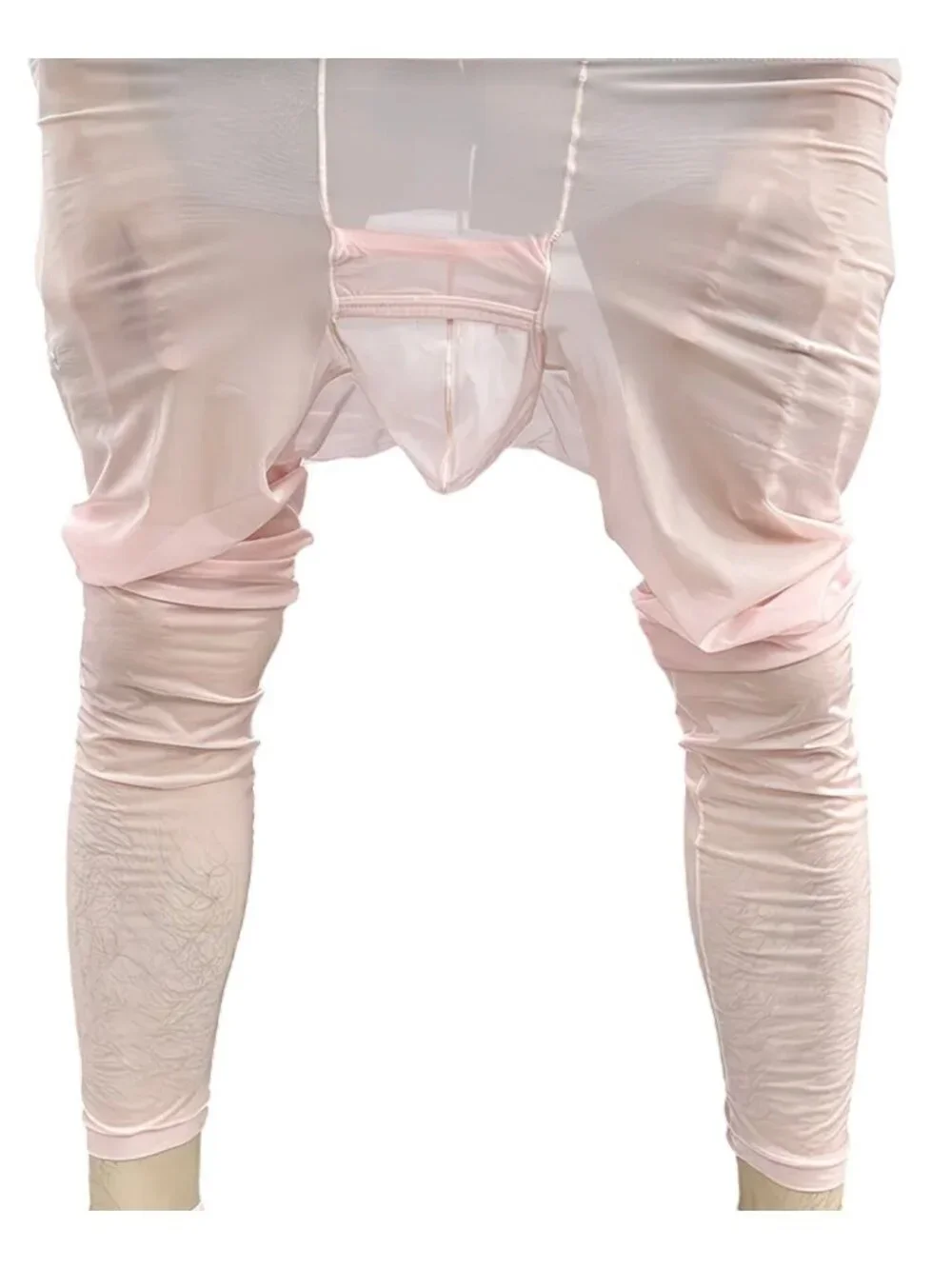 Adannu Mens Sheer Pink Tights*Open Pouch & Stretchy Waistband*Gay*Cosplay*XL*NIP